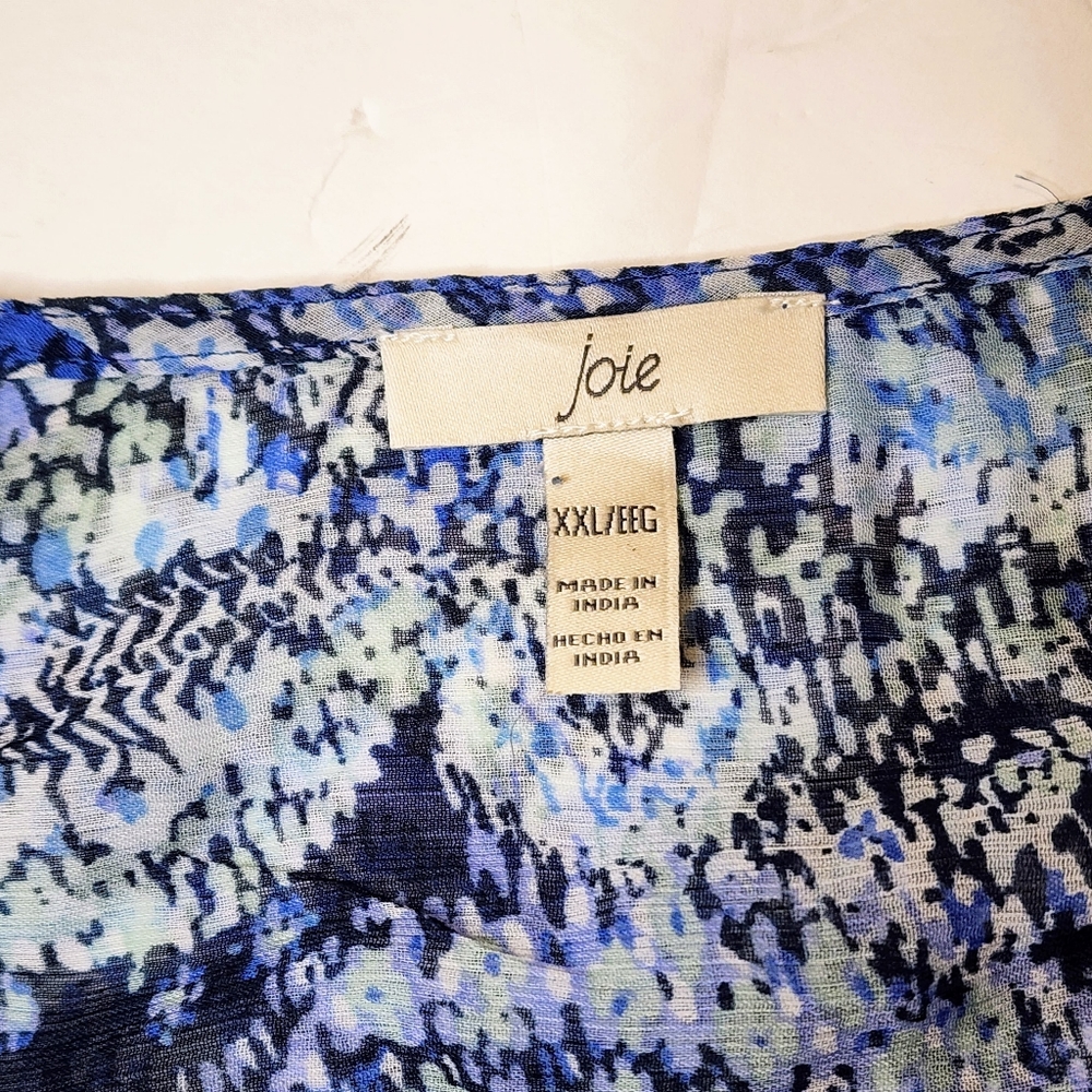 Joie Blue Parisian Paisley Chiffon Balloon Maxi Dress Sz XXL NwT Tiered Ruffles - Picture 10 of 15